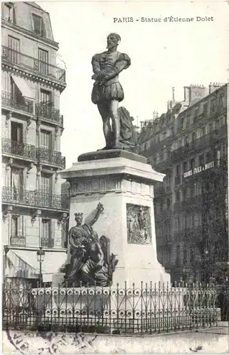 Paris, Statue dÈtienne Dolet -542530