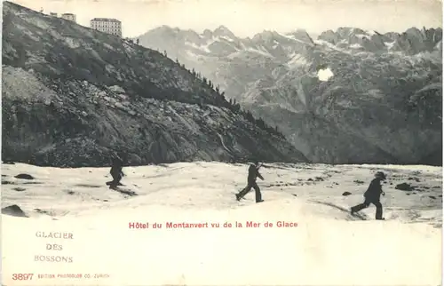 Hotel du Montanvert vu de la Mer de Glace -543524