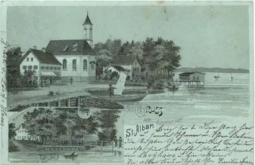 Gruss aus St. Alban - Diessen am Ammersee - Litho -670556