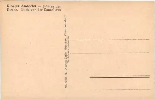 Andechs, Kloster, Inneres der Kirche, Blick von der Kanzel aus -544790