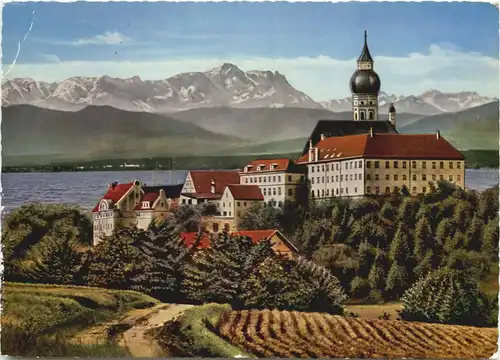 Andechs, Kloster mit Ammersee und Zugspitze -545090