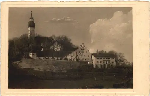 Andechs, Gasthaus Wastian am Fusse des Klosters mit Saalbau 1925 -545432