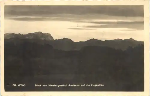 Andechs, Blick vom Klostergasthof auf die Zugspitze -545472