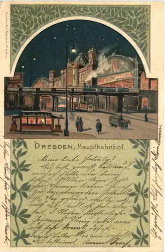 Dresden - Hauptbahnhof - Litho -671288
