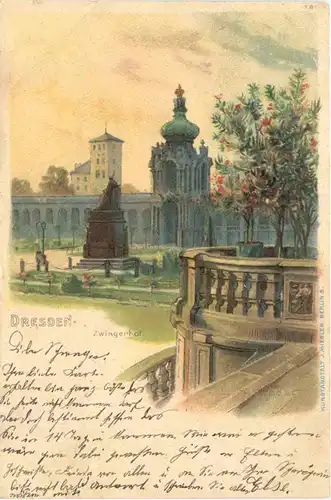 Dresden - Zwingerhof Litho -671474