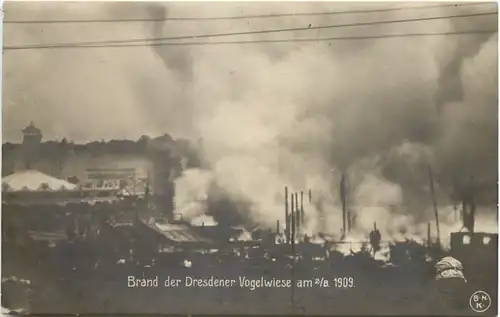 Dresden - Brand der Vogelwiese 1909 -671514