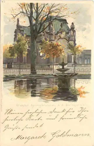 Dresden - Springbrunnen Litho -671472