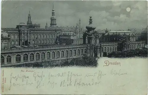 Gruss aus Dresden - Mondschein Litho -671684