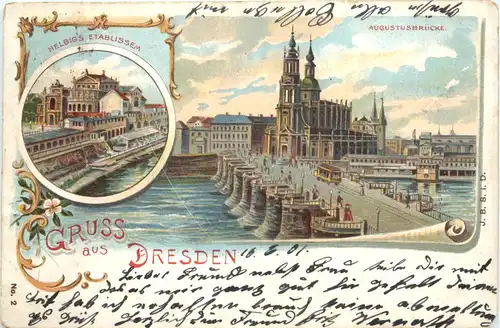 Gruss aus Dresden - Litho -671724