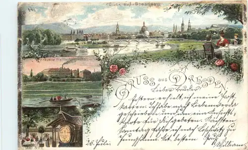 Gruss aus Dresden - Brauerei Waldschlösschen - Litho -671694