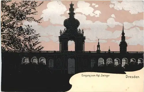 Dresden - Eingang zum Zwinger - Litho -671480