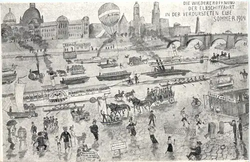 Dresden - Wiedereröffnung der Elbschiffahrt in der Elbe 1904 -671918