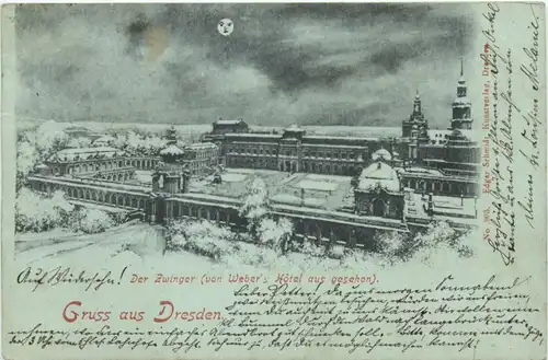 Gruss aus Dresden - Mondschein Litho -671686