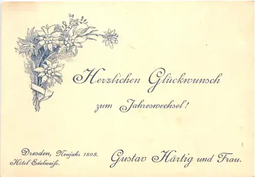 Dresden - Neujahr 1895 Hotel Edelweiss -672092