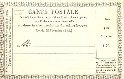 France Algerie - Carte postale 1872 -672324