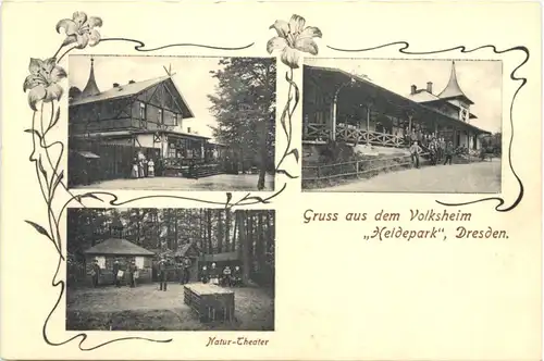 Dresden - Gruss aus dem Volksheim Heidepark -671980