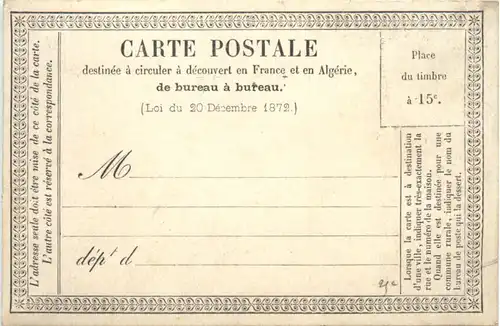 France Algerie - Carte postale 1872 -672312