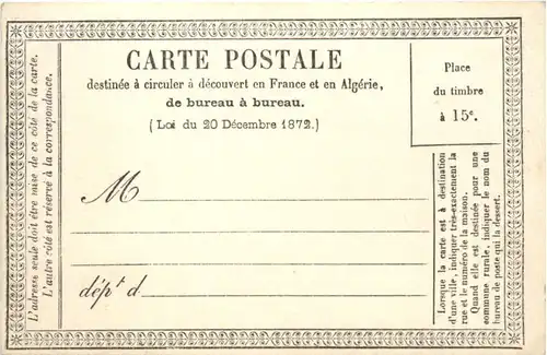 France Algerie - Carte postale 1872 -672316