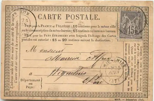 France Algerie - Carte postale 1877 -672332