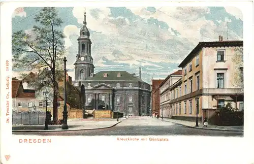 Dresden - Kreuzkirche mit Güntzplatz -672180