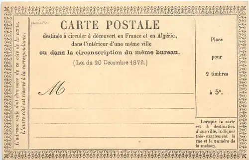 France Algerie - Carte postale 1872 -672306