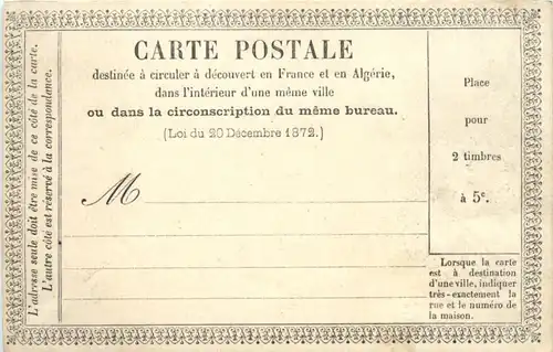 France Algerie - Carte postale 1872 -672310