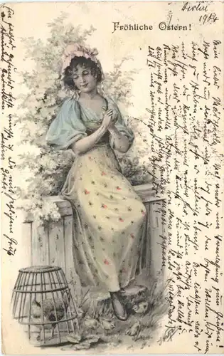 Ostern - Frau mit Huhn -672588