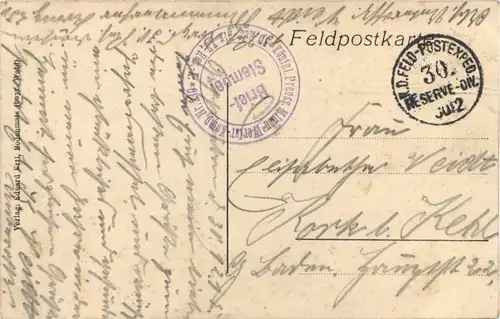 WW1 Granate - Feldpost 30. Reserve Division -672778