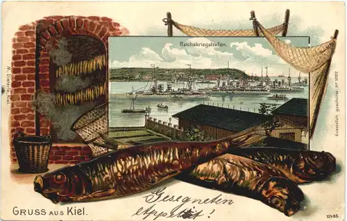 Gruss aus Kiel - Litho - Prägekarte -672638