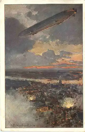 Zeppelin über Antwerpen -672756