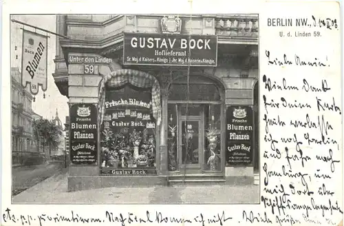 Berlin - Unter den Linden 59 - Blumen Gustav Bock -673304