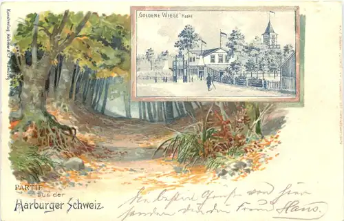 Harburger Schweiz - Goldene Wiege Haake - Litho -673400