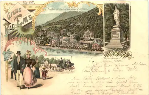 Gruss aus Bad Ems - Litho -673256