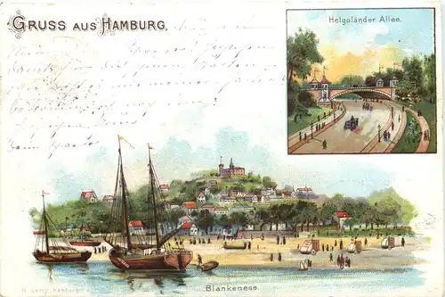 Gruss aus Hamburg blankenese - Litho -673512