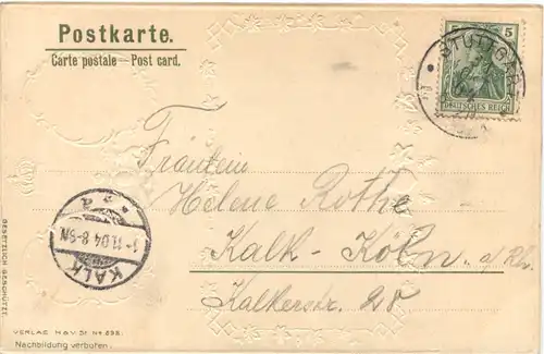 Gruss aus Stuttgart - Prägekarte - Litho -673386