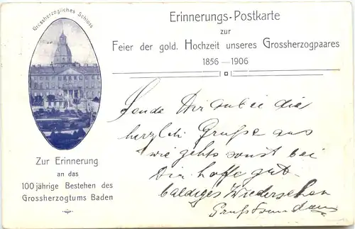 Karlsruhe - 100 Jahre Grossherzogtum Baden - Privatganzsache -673450