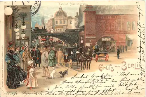 Gruss aus Berlin - Bahnhof Friedrichstrasse - Litho -673320