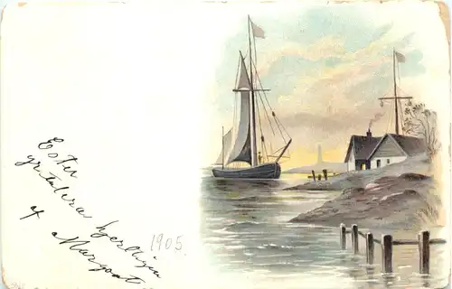 Segelboot - Litho -673812