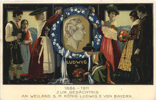 Weiland SM König Ludwig II von Bayern - Litho - Privatganzsache -673340