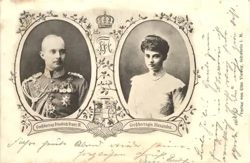 Herzog Friedrich Franz IV - Grossherzogin Alexandra -673454