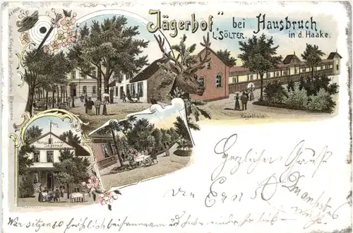 Hamburg - Jägerhof bei Hausbruch in der Haake - Litho -673406