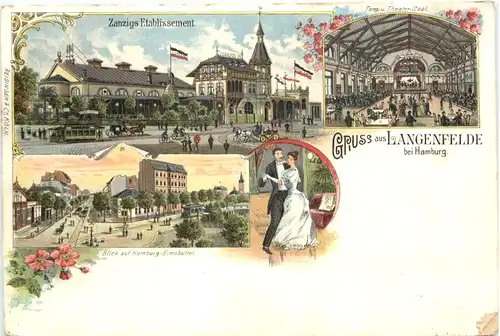 Gruss aus Langenfelde bei Hamburg - Litho -673412