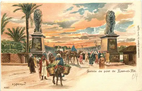 Egypt - Entree du pont de Karr-el-Nil- Litho -673900