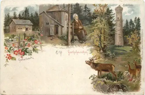 Gabelbach Goethehäuschen - Litho -673816