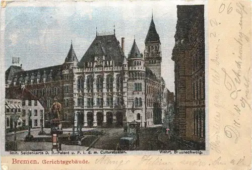 Bremen - Gerichtsgebäude - Seidenkarte -673904
