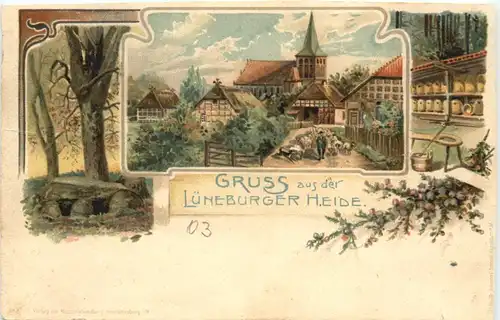Gruss au der Lüneburger Heide - Litho -673910