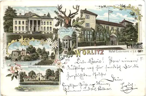Gruss aus Wörlitz - Hotel Eichenkreuz - Litho -673928