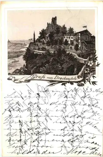 Gruss vom Drachenfels - Vorläufer 1889 - Königswinter -674286