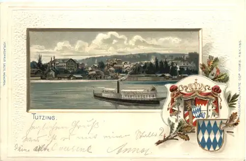 Tutzing - Litho Prägekarte -674152