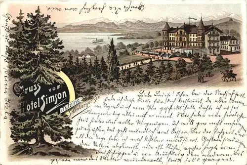 Tutzing - Gruss vom Hotel Simson - Litho -674190